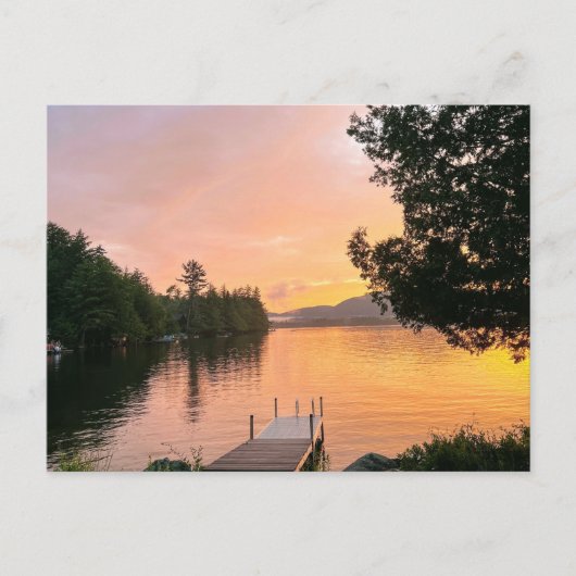 Postale Coucher de soleil d'Adirondack sur une carte posta (Devant)