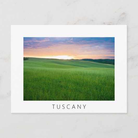 Postale Coucher de soleil en Toscane blanc bordé carte pos (Devant)