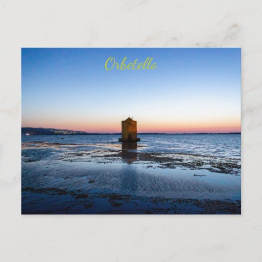 Postale Coucher de soleil magnifique à Orbetello, carte po (Devant)