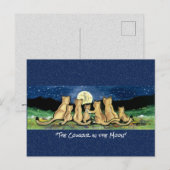 Postale Cougar dans la lune Aquarelle Whimsical Carte post (Devant / Derrière)