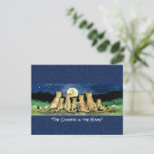 Postale Cougar dans la lune Aquarelle Whimsical Carte post (Debout devant)