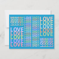Couleurs "AMOUR" Élégantes Modernes sur Carte Post