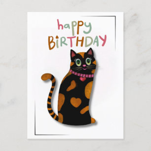 Postale Couleurs vives jolie Chat Carte d'anniversaire