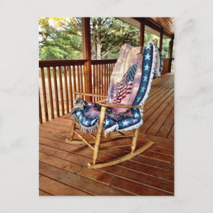 Postale Country Porch Rocker American Flag Thard Carte pos