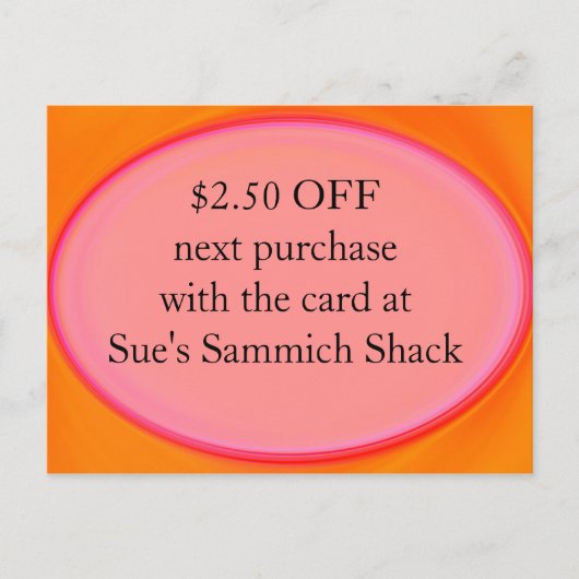 Postale coupon de carte d'escompte (Devant)