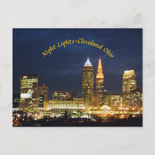 Postale Courbe des lumières nocturnes Cleveland Ohio Carte