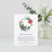 Postale Couronne de Noël Carte de remerciements de vacance (Debout devant)
