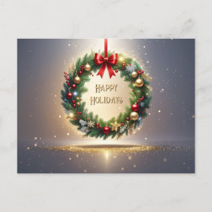 Postale Couronne de Noël festive Carte de vœux de fêtes
