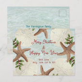 Postale Couronne de plage Dollars de sable Carte de Noël (Devant / Derrière)