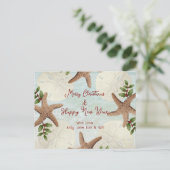 Postale Couronne de plage Dollars de sable Carte de Noël (Debout devant)