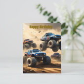 Postale Courses de Monster Trucks dans le désert, Carte d' (Debout devant)