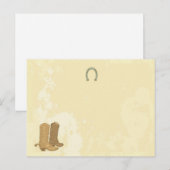 Postale Cowboy Mariage Carte de lieu écrite (Devant / Derrière)