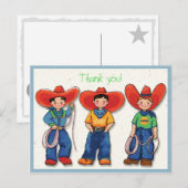 Postale Cowboy Merci ! Carte (Devant / Derrière)