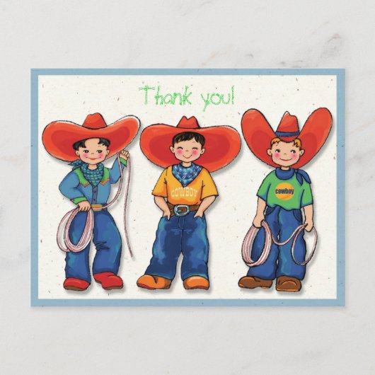 Postale Cowboy Merci ! Carte (Devant)