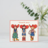 Postale Cowgirl Merci ! Carte (Debout devant)