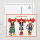 Postale Cowgirl Merci ! Carte (Devant / Derrière)