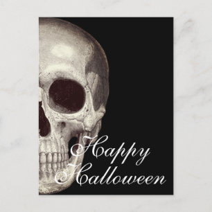 Postale Crâne mort effrayant Carte de vœux Halloween joyeu