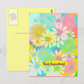 Postale Crazy Daisy Bloom Pense Exponentiellement! carte p (Devant / Derrière)