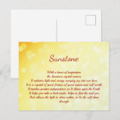 Postale Cristal de Sunstone Design de guérison Carte posta (Devant / Derrière)
