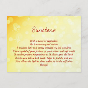 Postale Cristal de Sunstone Design de guérison Carte posta