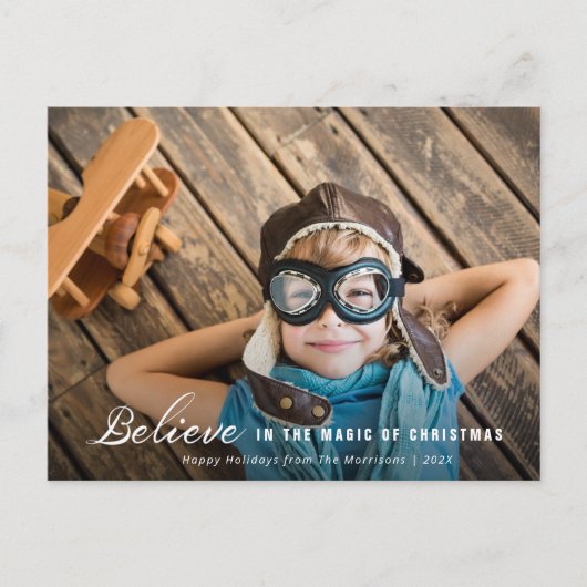 Postale CROIRE | texte blanc superposer carte de noël (Devant)
