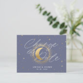 Postale croissant céleste lune changer la date carte posta (Debout devant)