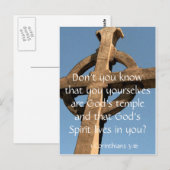 Postale Croix du monastère avec Écriture - Carte pour note (Devant / Derrière)