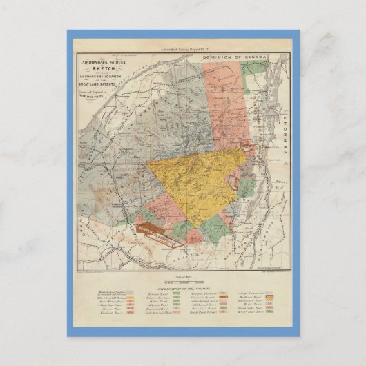 Postale Croquis de sondage Adirondack - Carte Verplanck Co (Devant)