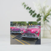 Postale Cuba Voitures Classiques Voitures Roses Carte Post (Debout devant)