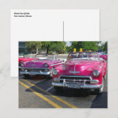 Postale Cuba Voitures Classiques Voitures Roses Carte Post (Devant / Derrière)