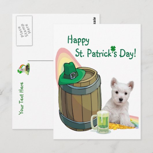 Postale Customise-Le ! Carte de la Saint-Patrick pour les  (Devant / Derrière)