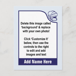 Postale Customisez votre propre carte de commerce de hocke