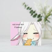 Postale Cute chibi fille avec des oreilles lapin carte pos (Debout devant)
