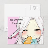 Postale Cute chibi fille avec des oreilles lapin carte pos (Devant / Derrière)