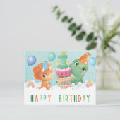 Postale Cute dinosaure 3ème anniversaire carte (Debout devant)