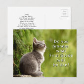 Postale Cute Kitten Élémentaire Étudiants Bienvenue Carte  (Devant / Derrière)