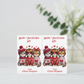 Postale Cute Tiger Cubs Carte de classe Valentine pour enf (Debout devant)