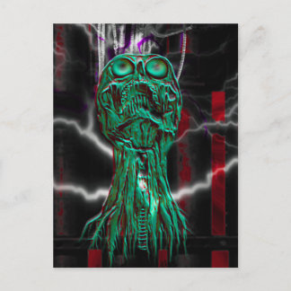 Postale Cyber cri Crâne gothique Mini carte d'art d'impres
