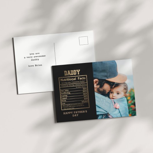 Postale Daddy Nutritional Facts Fête des pères Carte posta