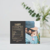 Postale Daddy Nutritional Facts Fête des pères Carte posta (Debout devant)