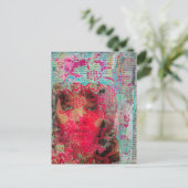 Postale Dame de fleurs Collage en techniques mixtes  Carte (Debout devant)