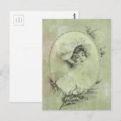 Postale Dame victorienne en Verdigris Casquette Carte post (Devant / Derrière)