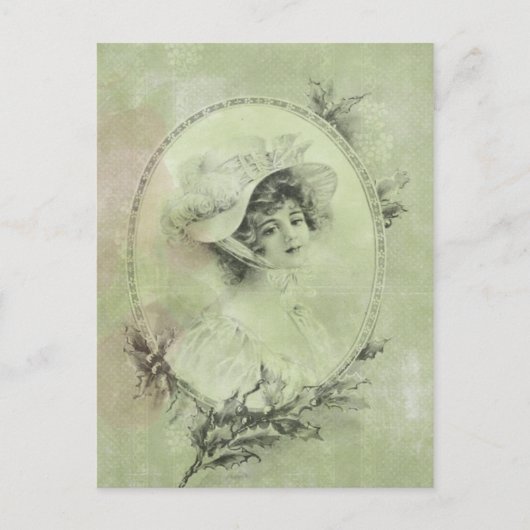 Postale Dame victorienne en Verdigris Casquette Carte post (Devant)
