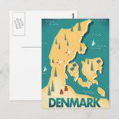 Postale Danemark Carte de voyage de style Vintage (Devant / Derrière)