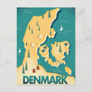 Postale Danemark Carte de voyage de style Vintage