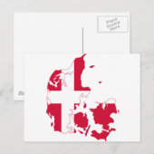 Postale Danemark Carte Drapeau DK (Devant / Derrière)