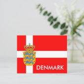 Postale Danemark Drapeau & Armoiries Carte postale! (Debout devant)