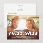 Postale Date mémorable Moderne Enregistrer La Date Carte P (Devant / Derrière)