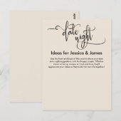 Postale Date Nuit Idées Elégante Carte Conseil Crème (Devant / Derrière)