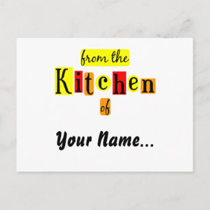 Postale De la cuisine de la carte de recette Retro Reds